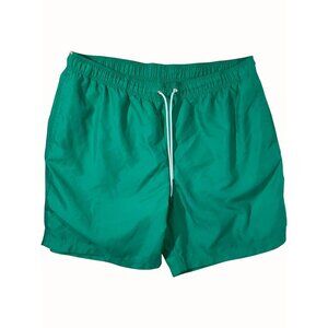 Lands End Men Green Swim Trunks Elastic Waist XL Mesh Lining Pockets Lightweight